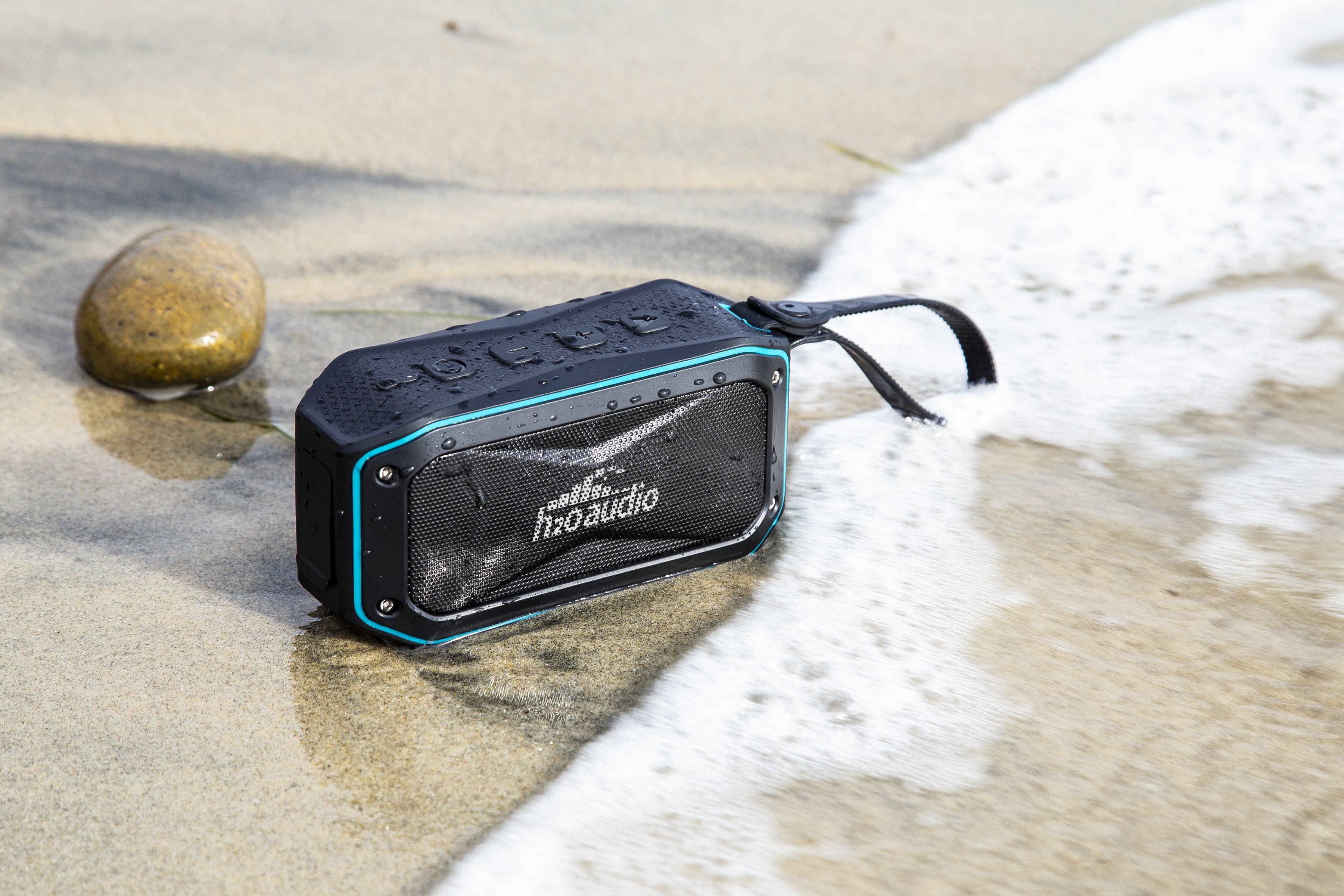 The Float is a portable Bluetooth speaker that is waterproof, making it perfect for the beach, pool or lake. It's made by H2O Audio, a company that specializes in waterproof headphones and accessories.