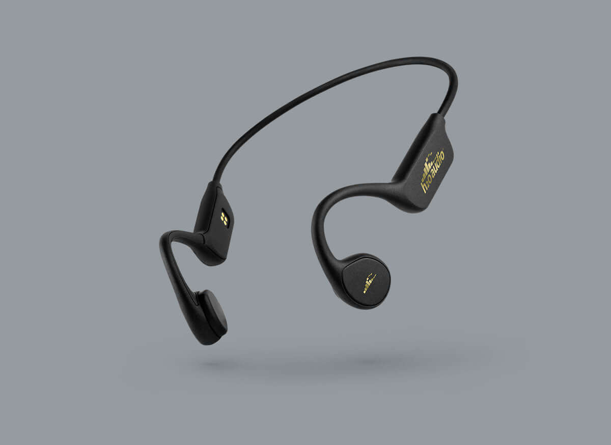 product image of tri pro multi-port with playlist+ in the color black located on the h2o audio waterproof headphones homepage