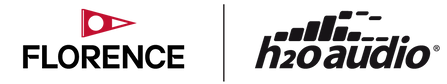 Logos of Florence and h2o audio
