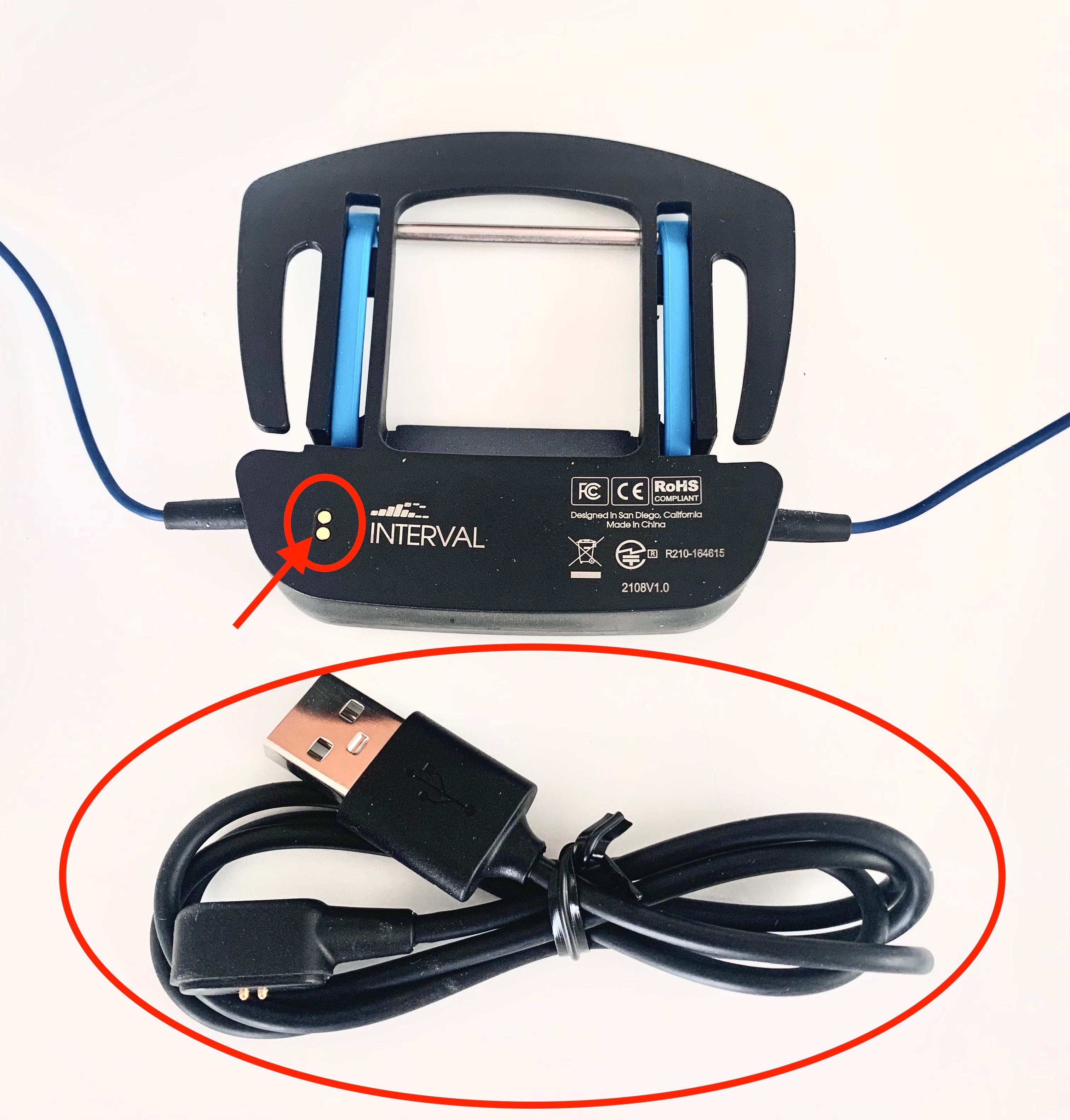 INTERVAL 2-PIN USB Charging Cable (ONLY)