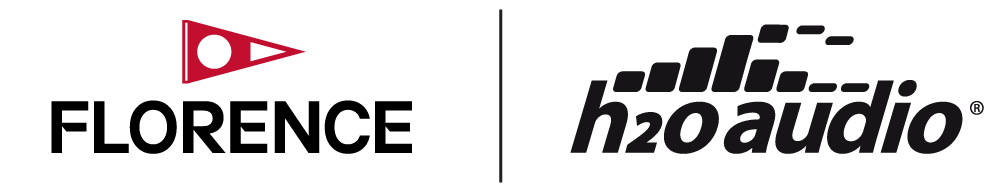 Logos of Florence and h2o audio